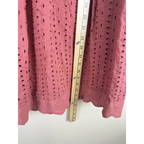 Mustard Seed Rust Eyelet Romper Dress Women’s S Terracotta Ruffle Boho Playsuit - Picture 15 of 16